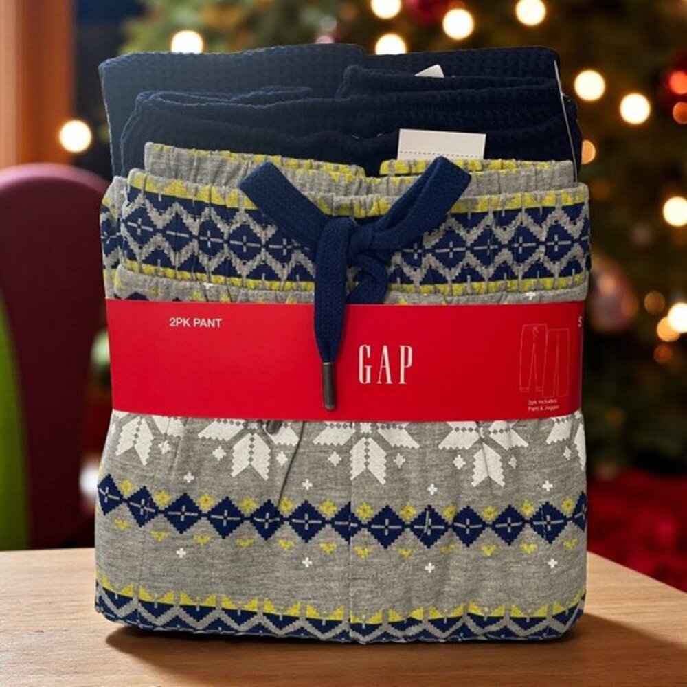 Gap Cozy Lounge Pant Jogger Set‎ Small Gray Fair Isle Winter Softcore Gift